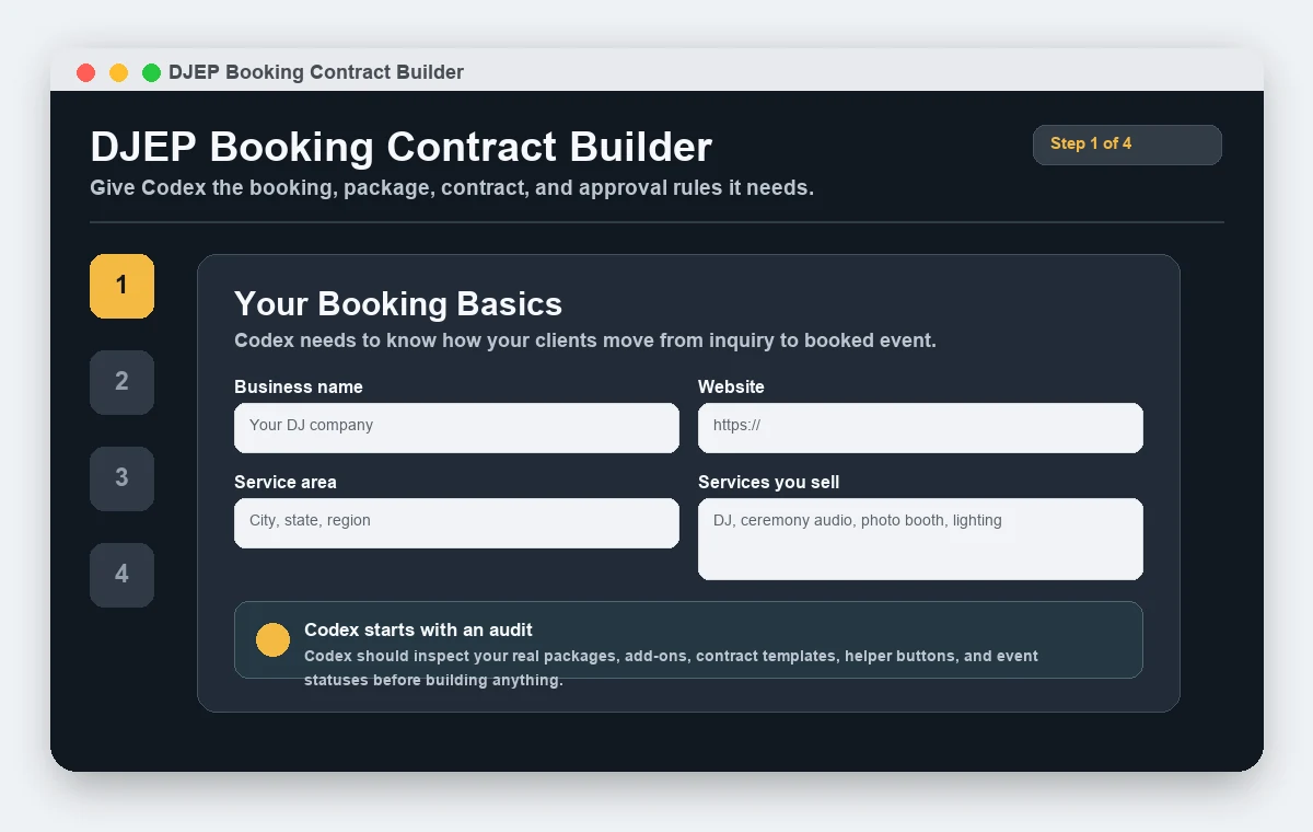 Booking detail collection workflow.