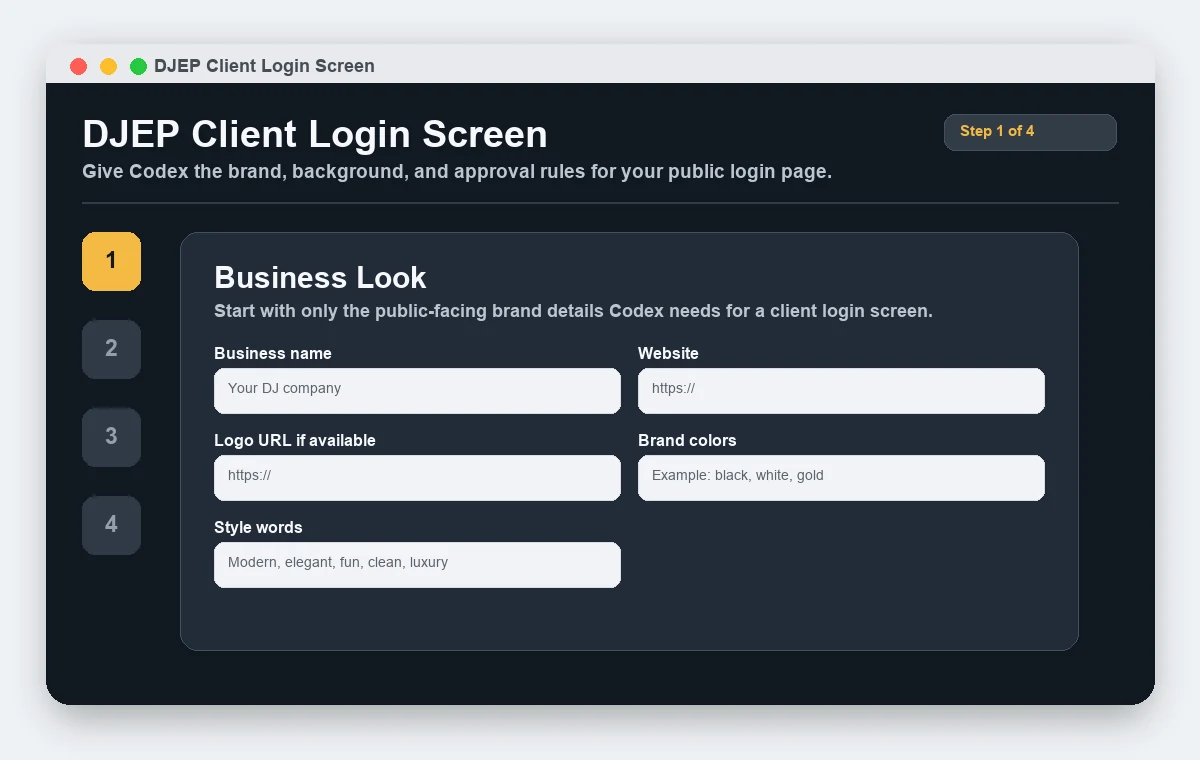 Module screen for setting up the login-screen workflow.