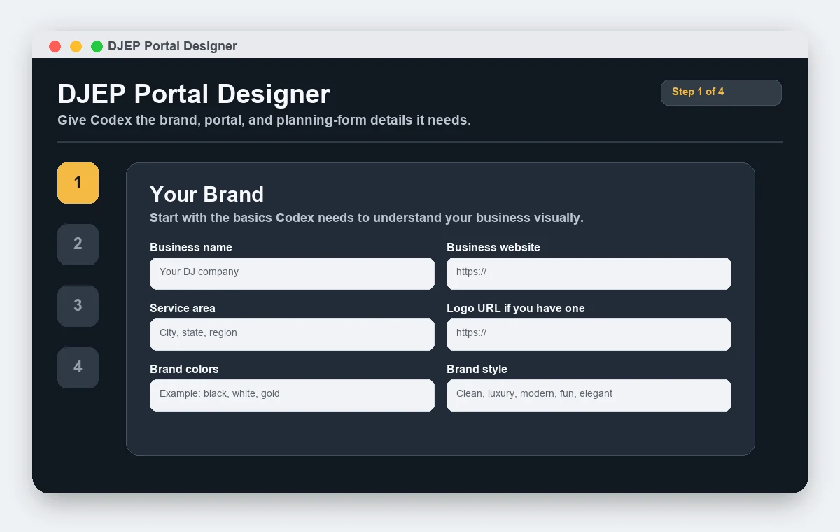 Portal Designer module screen for choosing what needs work.