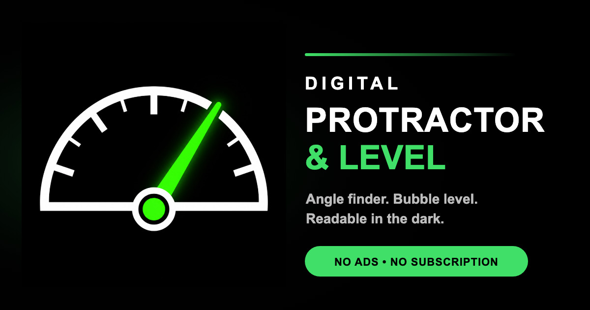 Digital Protractor and Level app icon and product preview