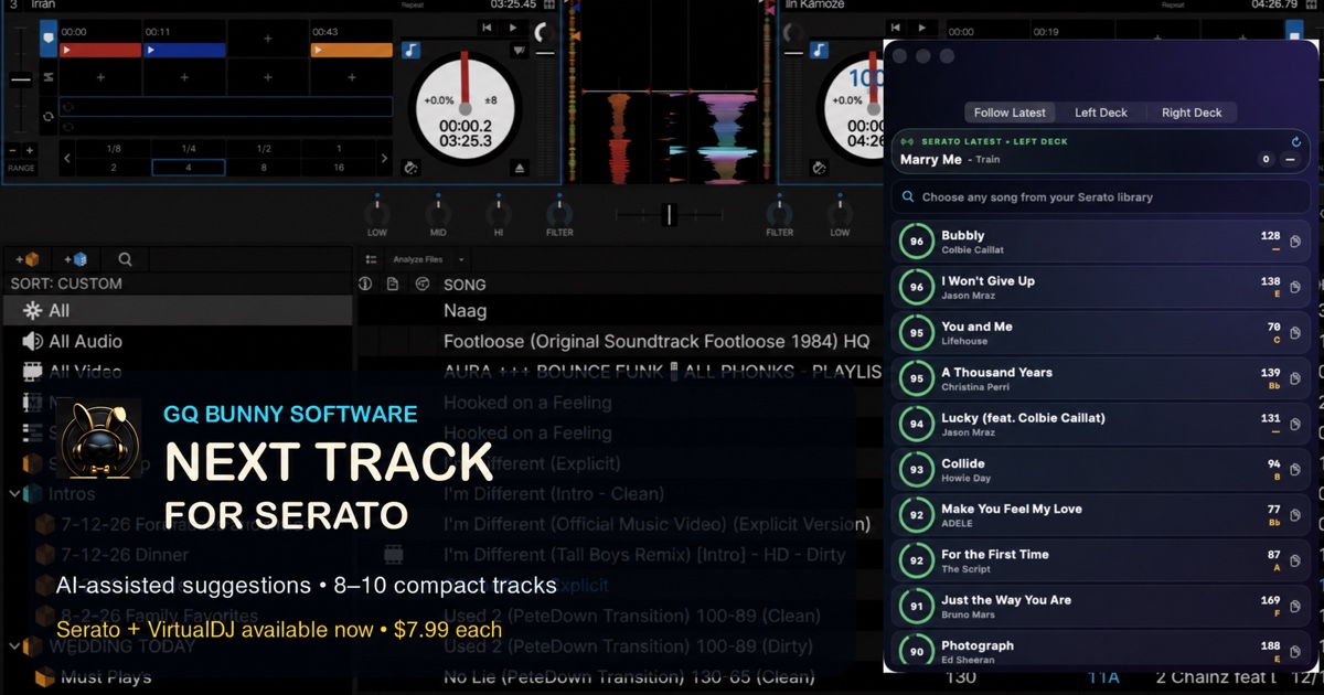 GQ Bunny Next Track for Serato branded GQ Bunny preview