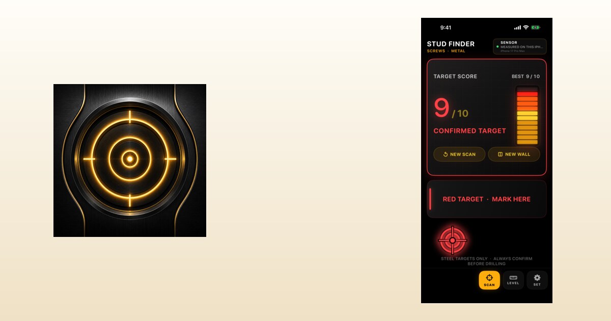 Precision Stud & Screw Finder app preview