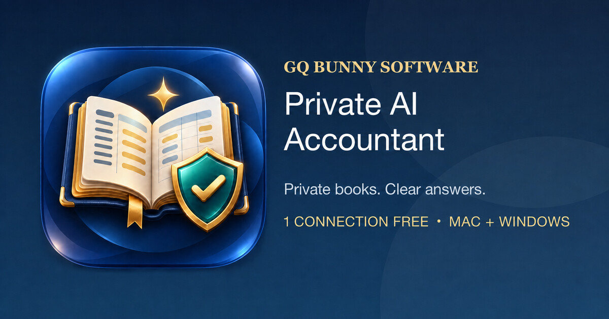Private AI Accountant branded GQ Bunny preview