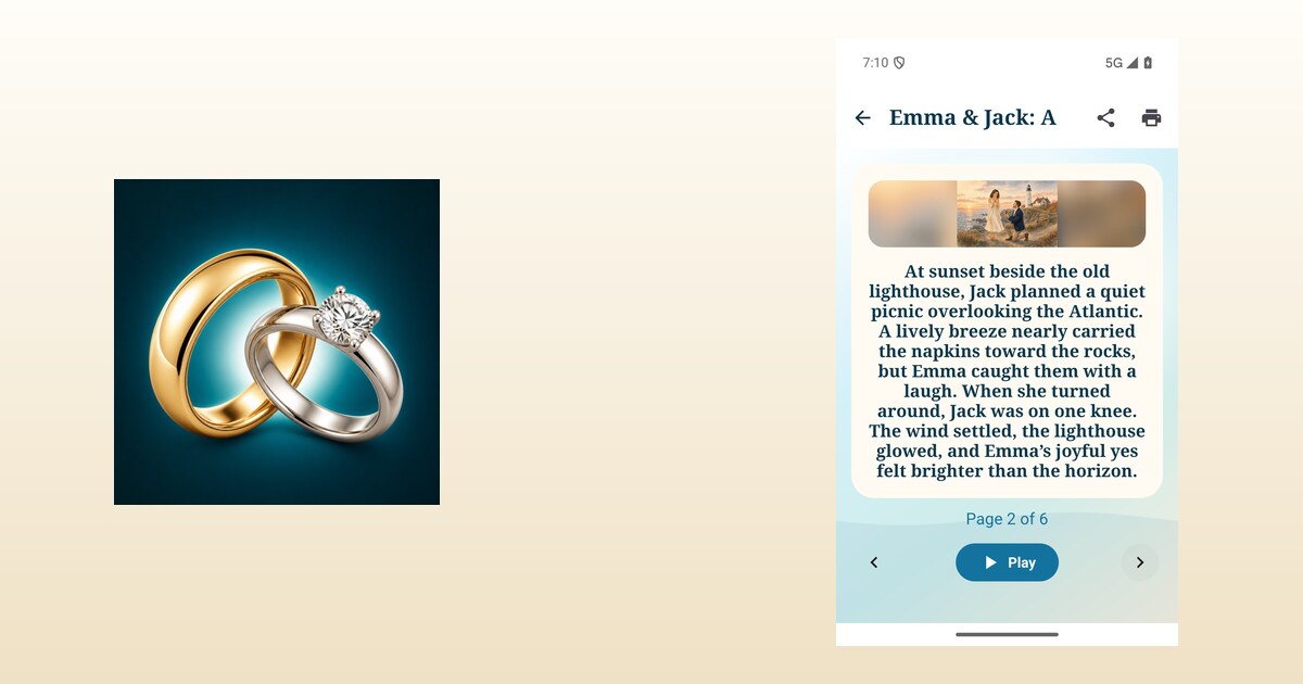 Wedding Stories - AI Storybook app preview